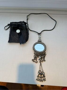 Otazu Long Drop Swarovski Crystal Mirror Necklace